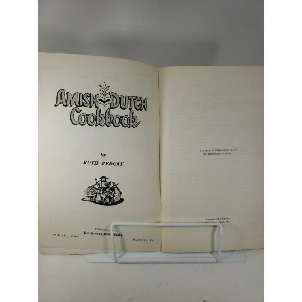 Vintage Amish Dutch Cookbook Ruth Redclay Dutch Cupboard Gettysburg PA 1960s